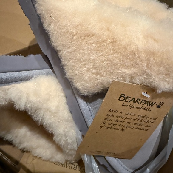 Bearpaw Loketta grey fog  Fur Lined Women’s Slippers Size  10 new - Picture 5 of 7